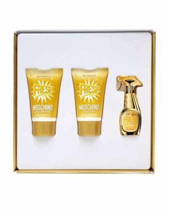 Fresh Couture Gold Miniature Gift Set for Women (edP 5ml + Bath and Shower Gel 25ml + Body Lotion 25ml) by Moschino