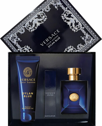 Dylan Blue Gift Set for Men (edT 100ml + Travel Spray 10ml + Bath & Shower Gel) by Versace