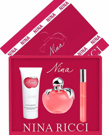 Nina (Apple) Gift Set for Women (edT 80ml + edT Roll On 10ml + Body Lotion 75ml) by Nina Ricci