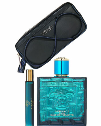 Eros Gift Set for Men (edT 100ml + edT Travel Spray 10ml + Trousse) by Versace
